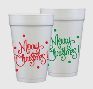 Merry Christmas Styrofoam Cups