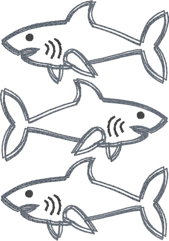 Doodle Shark Trio