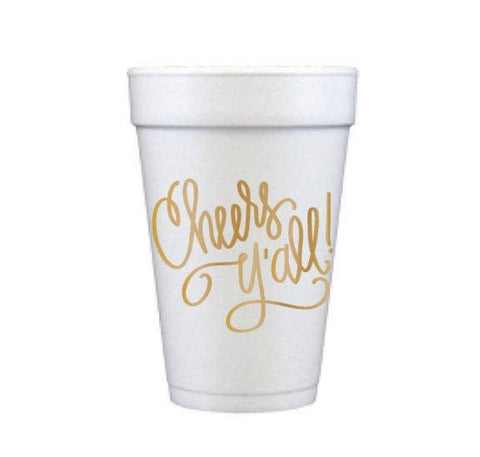 Cheers Y’all Styrofoam Cups
