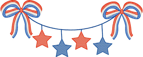 Star Bunting with Bows